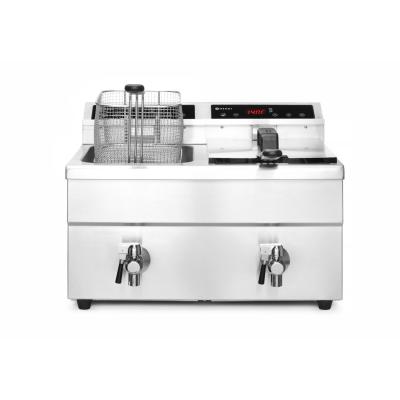 Indukční fritéza s výpustí - 2 x 8 l, HENDI, Profi Line, 16L, 230V/7000W, 577x609x(H)410mm | 215029